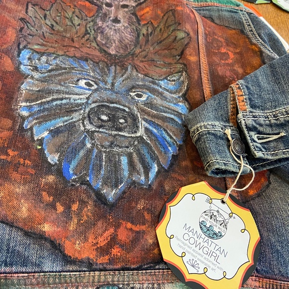 🐻 Love to Roam Hand Painted Denim
